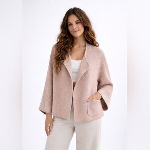 Zara Womens Jacket Size Medium Fuzzy Oversized Soft Girl Layers Blogger Scandi